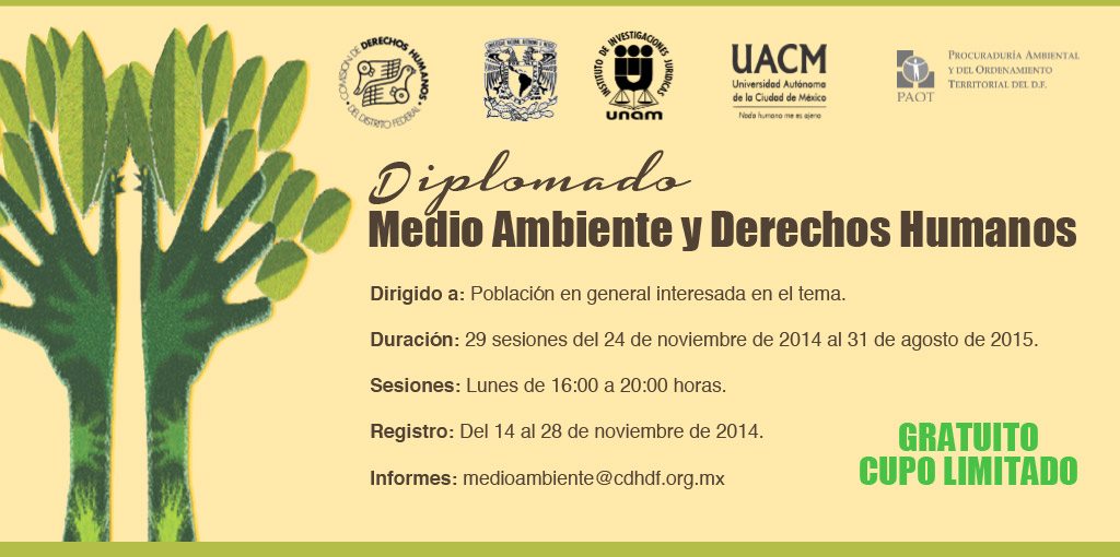 Diplomado Medio Ambiente y Derechos Humanos @ CDHDF | Ciudad de México | Distrito Federal | México