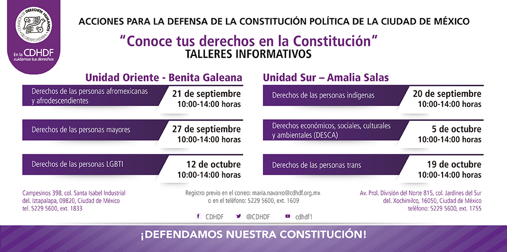 Talleres Informativos: Acciones para la Defensa de la Constitución Política de la Ciudad de México