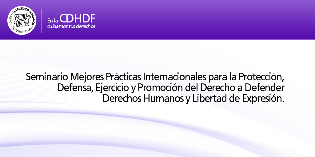Seminario Mejores Prácticas Internacionales para la Protección, Defensa, Ejercicio y Promoción del Derecho a Defender Derechos Humanos y Libertad de Expresión. @ CDHDF