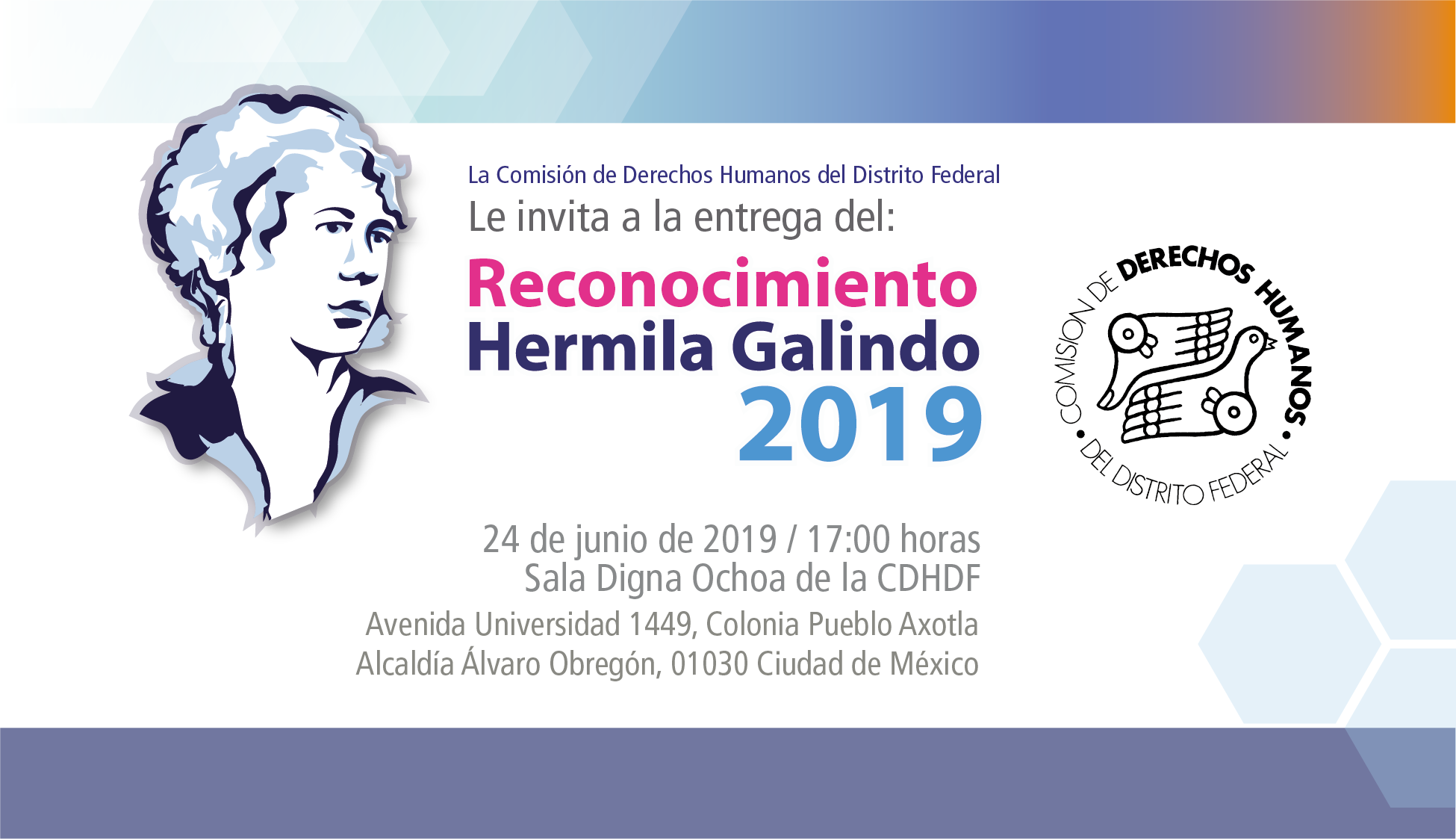 Ceremonia de entrega del Reconocimiento “Hermila Galindo” 2019. @ CDHDF