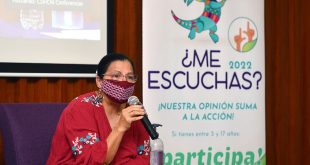 Imagen del discurso de la Presidenta de CDHCM, Nashieli Ramírez, en la presentación del Recetario “Con Sabor a Libertad”, de DOCUMENTA