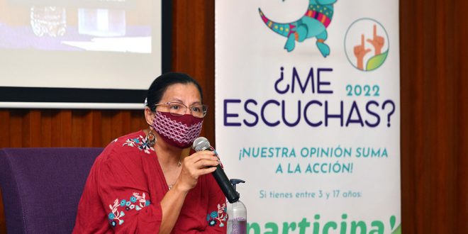 Imagen del discurso de la Presidenta de CDHCM, Nashieli Ramírez, en la presentación del Recetario “Con Sabor a Libertad”, de DOCUMENTA